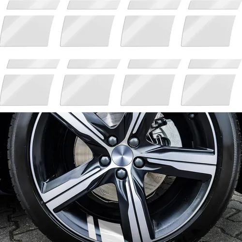 Vista 10 de Tallew 8 piezas de calcomanías para borde de rueda con rayas adhesivas para automóviles para ruedas de 18-21 pulgadas, calcomanías reflectantes