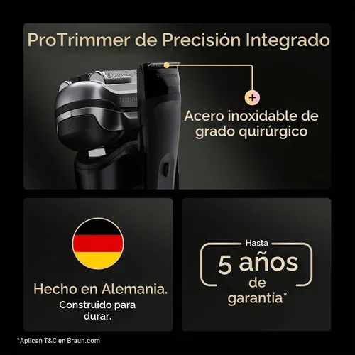 Vista 3 de Braun Series 9 PRO+ - Afeitadora eléctrica para hombres, maquinilla de afeitar de lámina húmeda y seca, centro de cuidado inteligente 6 en 1