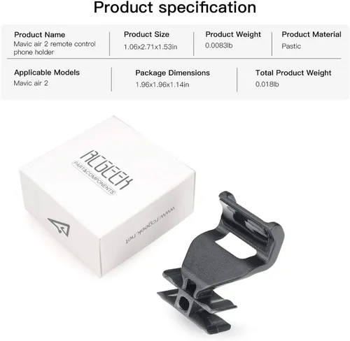 Vista 6 de Kit extensor de soporte de clip para teléfono celular compatible con DJI Air 3 / Mini 3 Pro/Mini 2 / Air 2 2S / Mavic 3 Drone Controladores