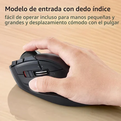 Vista 2 de ELECOM Deft Trackball Mouse inalámbrico, ergonómico M-DT2DRBK Bola negra/negra