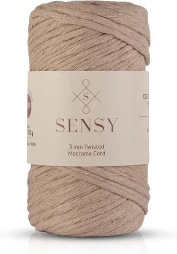 Vista 47 de Sensy - Cuerda de macramé prémium de 0.118 in, 109 yardas, 100% algodón, una hebra torcida, cuerda de macramé, hilo de algodón para macramé, hilo
