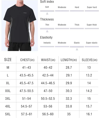 Vista 6 de VAYAGER Camiseta de natación para hombre con protección UPF 50 de manga corta de secado rápido