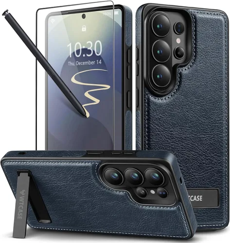 Vista 7 de WTCASE Funda de piel magnética fuerte para Samsung Galaxy S26 con soporte, [compatible con MagSafe], funda delgada y ajustable con función atril