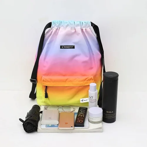 Vista 8 de Bolsa impermeable con cordón para ir al gimnasio o la playa, o practicar deportes, unisex