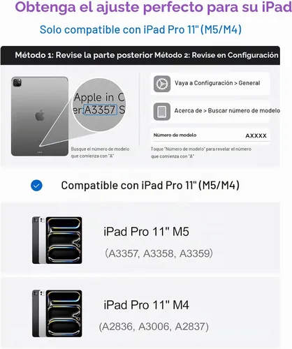 Vista 2 de HOU Funda para iPad Pro de 11 pulgadas con teclado M5 2025/M4 2024 (SOLAMENTE), funda de teclado Magic Keyboard iPad Pro de 11 pulgadas