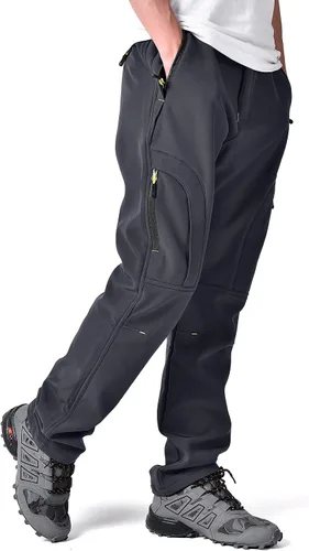 Vista 2 de Toomett Pantalones de nieve para senderismo para hombre, esquí, invierno, con forro polar, repelente al agua, campamento, caminar, pesca