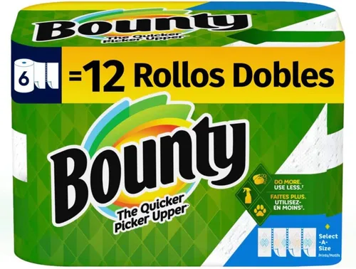 Vista 6 de Bounty 76213 Toallas de papel, seleccione un tamaño, 138 hojas de 2 capas, paquete de 2 unidades, cantidad 6