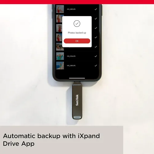 Vista 5 de SanDisk Unidad flash iXpand Luxe de 64 GB con conectores Lightning y USB-C. Funciona con iPhone 14 y más antiguos - SDIX70N-064G-GN6NN