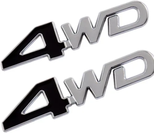 Vista 3 de 2 unidades 4WD negro/cromo aleación de aluminio auto parachoques parachoques parachoques etiqueta adhesivo (negro plateado)