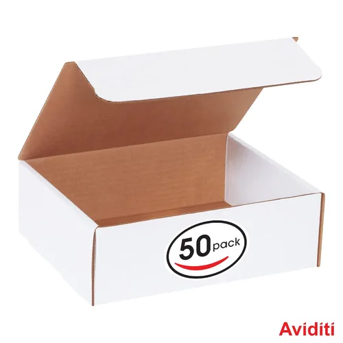 Vista 3 de Box USA Cajas para correo pequeñas de 9 pulgadas de largo x 7 1/2 pulgadas de ancho x 3 pulgadas de alto, paquete de 50 cajas de cartón corrugado