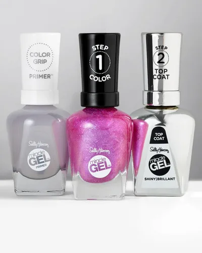 Vista 8 de Sally Hansen Miracle Gel™, Rain-Glow, fórmula similar a gel, no necesita lámpara UV, esmalte de uñas rosa