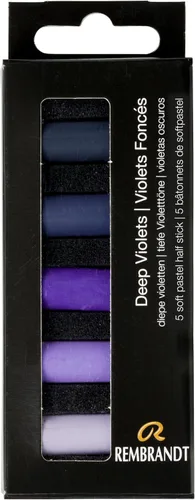 Vista 22 de Rembrandt Juego de micro pastel suave, medias barras de 5 piezas, Siennas quemadas Half-Stick Pastels Set for Smooth Color Transfer, High