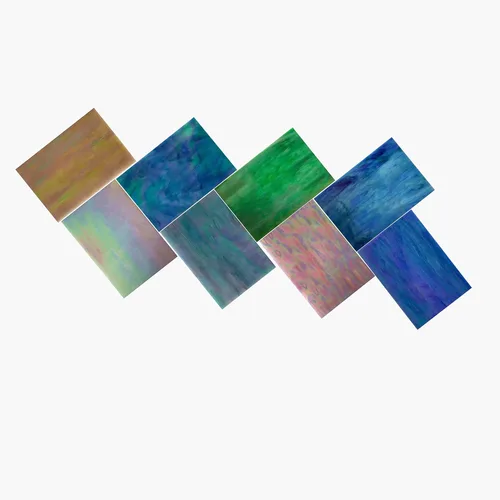 Vista 7 de Paquete de 8 hojas de vidrieras iridiscentes de arco iris, mosaico de vidrio de 4 x 6 pulgadas, vidrio de arte opaco para kits de bricolaje