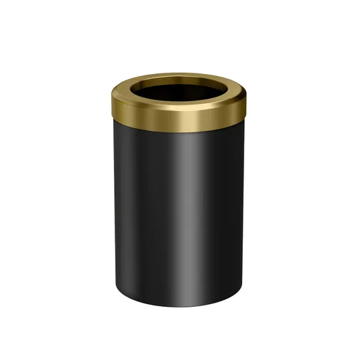 Vista 22 de Gatco Cubo de basura pequeño con tapa, redondo de acero inoxidable de 3 galones, debajo del fregadero, latón cepillado, para baño, dormitorio