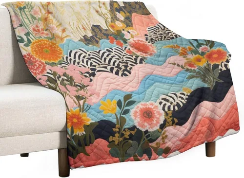 Vista 39 de Manta de verano con parches bohemios, vintage, bohemia, acogedora manta de franela para sofá, cama para niños y adultos, 30 x 40 pulgadas, manta