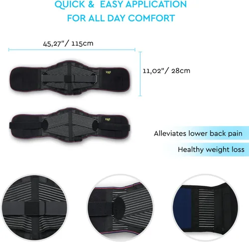 Vista 4 de SOLES Corsé lumbosacro – Soporte de neopreno ajustable – Corsé para ayudar a aliviar el dolor de espalda, apoyar la fuerza del núcleo – Promueve