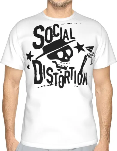 Vista 3 de Camiseta básica de poliéster para hombre, manga corta, cuello redondo, camiseta