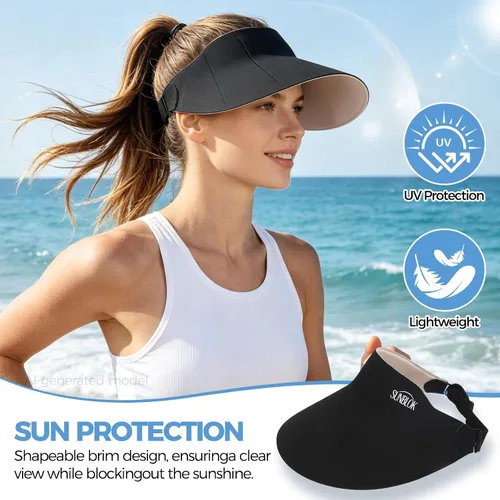 Vista 2 de Visera solar para mujer Negro