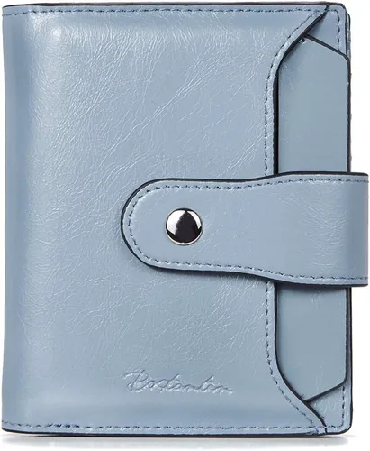 Vista 21 de BOSTANTEN Cartera de piel para mujer, con bloqueo RFID, pequeña, plegable, con bolsillo con cremallera, tarjetero, con ventana de identificación