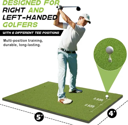 Vista 6 de Bltend Golf Mat: 5x4ft & 5x5ft Heavy-Duty Golf Hitting Mats Practice Outdoor/Indoor, Elite Dense Artificial Turf Matt Training Aid for