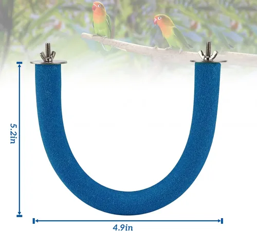Vista 2 de Rypet Percha para Loros de Superficie Rugosa - Perchas de Arena de Cuarzo para Jaula de Pájaros para Pequeños Periquitos, Cacatúas, Conures