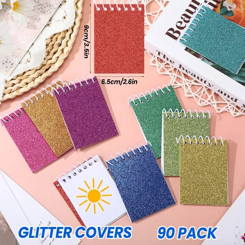 Vista 3 de Geyee 45 mini blocs de notas de 2.6 x 3.5 con 40 páginas cada uno, pequeños cuadernos en espiral, mini blocs de notas de teñido anudado, blocs