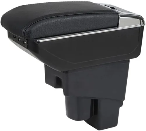 Vista 6 de Reposabrazos de cuero para consola central de automóvil compatible con Hatchback Honda Fit Jazz 2002 2003 2004 2005 2006 2007 2008, no compatible