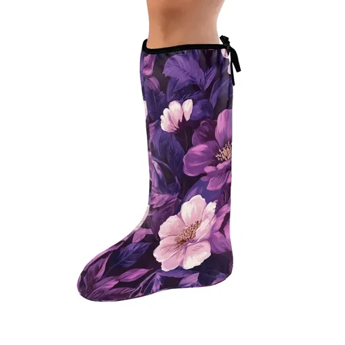 Vista 8 de LedBack Funda para yeso de pierna con mariposas azules y corazones rosas - Protector de pie reutilizable para mantener heridas y vendajes secos