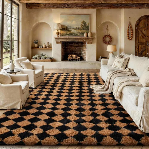 Vista 95 de Ophanie - Alfombras para sala de estar, antideslizante y suave, de felpa grandes y peludas para dormitorio, peludas para niños y niñas, decoración