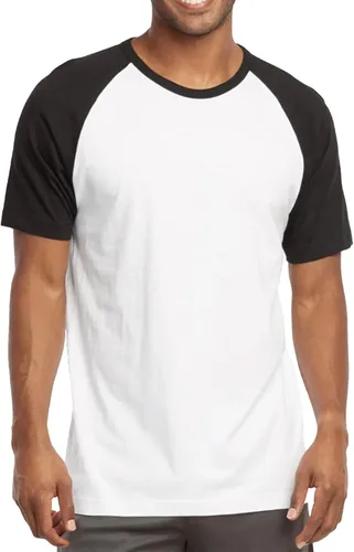 Vista 18 de Camiseta de béisbol raglán para hombre, de algodón, dos tonos, casual, atlética