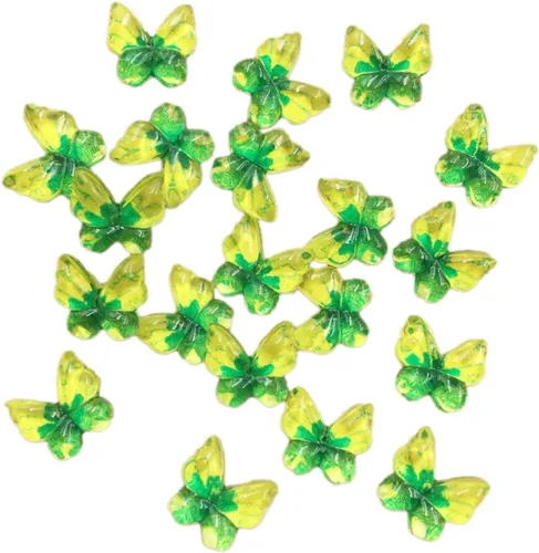 Vista 22 de Diamantes de imitación de mariposa con parte trasera plana, 80 unidades de 0.394 pulgadas, dijes de mariposa de resina para uñas, adornos, álbumes