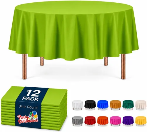 Vista 19 de Party Dimensions Mantel de plástico negro, paquete de 12 manteles rectangulares desechables de 54 x 108 pulgadas para mesas de 6 a 8 pies