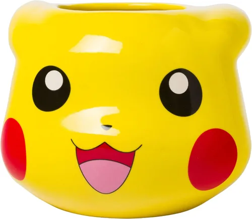 Vista 25 de Silver Buffalo Taza de cerámica con asa esculpida en 3D de Pokémon Pikachu con rayo, 20 onzas (591 ml)