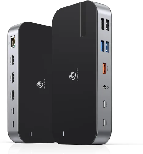 Vista 11 de LIONWEI - Estación de acoplamiento USB 3.0 a HDMI dual para MacBook (necesita controlador) USB C/ USB A to 2 Monitor HDMI, Compatible with MacBook