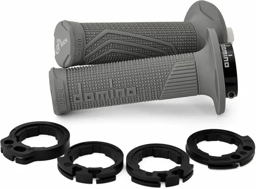 Vista 9 de Domino Racing D100 Lock On Grips para motocross Negro