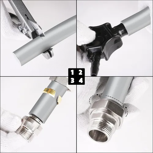 Vista 6 de Tubo de aire recto para sistema de tubería de línea de aire de 3/4 pulgadas con rosca macho NPT de 3/4 pulgadas (paquete de 6)