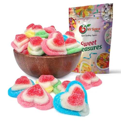Vista 14 de NY Spice Shop Dextrose Baby - Caramelos en forma de corazón para fiestas, paquete variado de 1 libra, decoraciones románticas para fiestas, bolsas