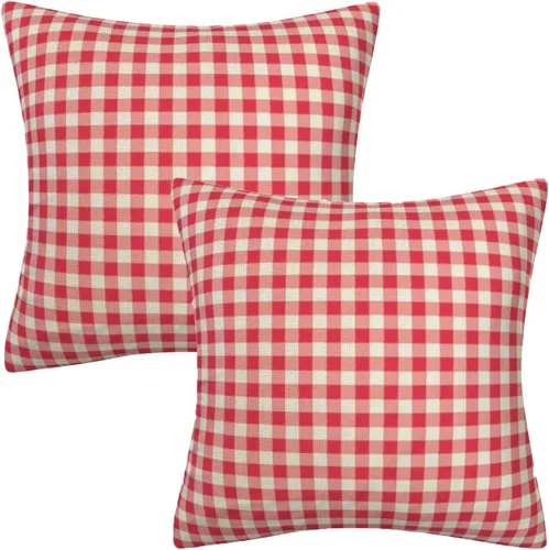 Vista 33 de Fundas de almohada decorativas rústicas de Aqua y blanco a cuadros estilo búfalo para sofá, funda de almohada para granja, decoración