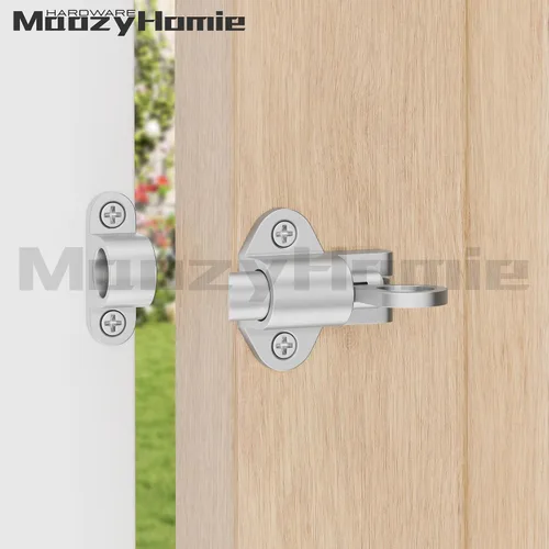Vista 6 de Pestillos de Cierre Automático, Cerradura de Puerta con Resorte Plateado, Pestillo de Perno Resiliente de Aleación de Aluminio para Puerta, Ventana