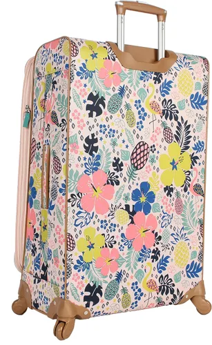 Vista 4 de Lily Bloom Maleta de 3 piezas Softside Spinner Maleta Cabina Rosa Softshell - Juego de equipaje expandible con ruedas giratorias
