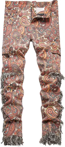 Vista 131 de Enrica Pantalones vaqueros estampados casuales para hombre