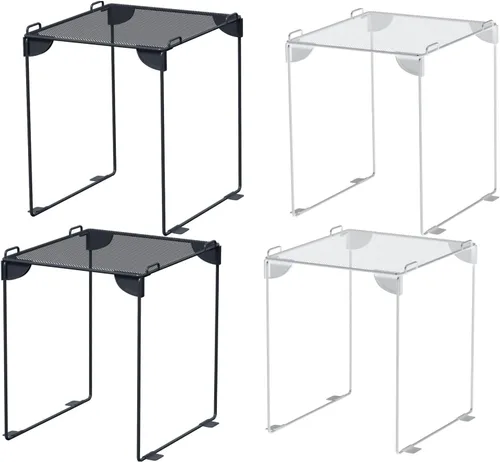 Vista 3 de Neudeco Estante de malla para casillero, organizador apilable extra alto, plegable y construcción de metal, se adapta a casilleros escolares