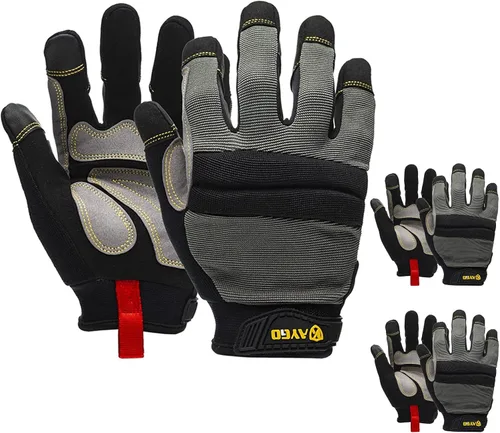 Vista 12 de KAYGO Guantes de trabajo para hombre, KG125M Guantes mecánicos de uso general para todo propósito, excelente agarre, resistentes, destreza mejorada
