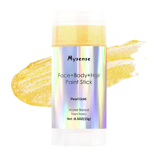 Vista 22 de Mysense Pintura en barra verde Amazon para el cabello de cara y cuerpo, maquillaje de Halloween, Elphaba Witch Gamora, color de cabello temporal