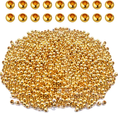Vista 11 de Aylifu 2250 cuentas de tubo para hacer joyas, extremos redondos y sueltos, cuentas espaciadoras de metal para hacer joyas, 2 tamaños, 6