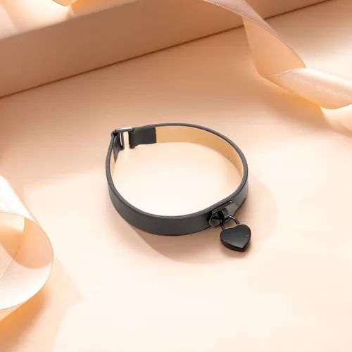 Vista 3 de MVMT Pulsera Heartlock de cuero para mujer