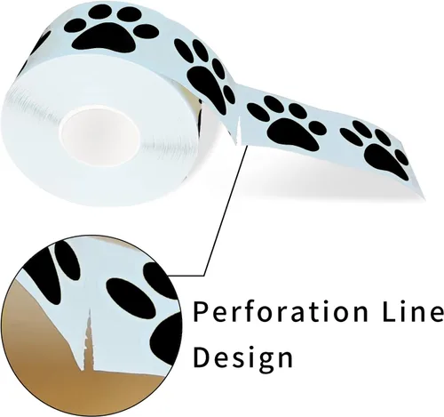 Vista 2 de STARLIBOO Calcomanías con estampado de patas, calcomanías de pata de perro de 1.5 pulgadas, 600 calcomanías de patas de cachorro, calcomanías