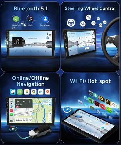 Vista 8 de 8Core4+64G Estéreo de coche para Toyota Avalon 2006-2010 Wireless CarPlay/Android Auto Android Radio con Qualcomm 9 pulgadas IPS pantalla táctil