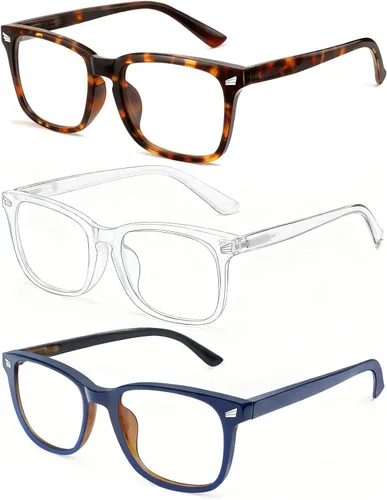 Vista 29 de Lentes de luz azul para mujeres y hombres 99% de bloqueo de luz azul para computadora, juegos, televisión, pantalla de teléfono, marco cuadrado