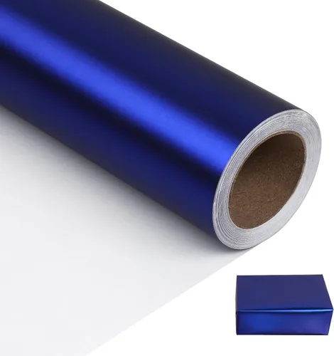 Vista 7 de NESCCI Papel de regalo metálico marrón, papel de color sólido, papel de regalo perfecto para bodas, día de San Valentín, cumpleaños, Navidad, baby